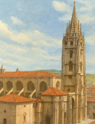 Cathedral of San Salvador in Oviedo Old Town