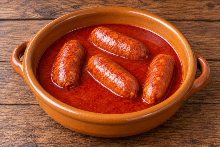 Chorizos a la sidra, receta tradicional asturiana