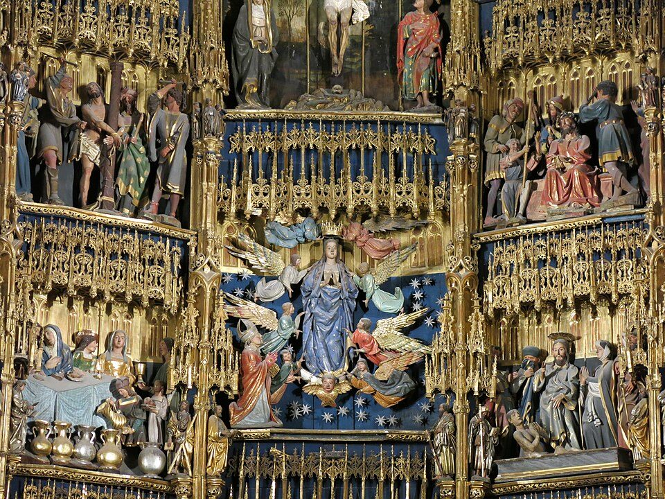 Detail of the Virgin Mary in the High Altarpiece of Oviedo Cathedral
