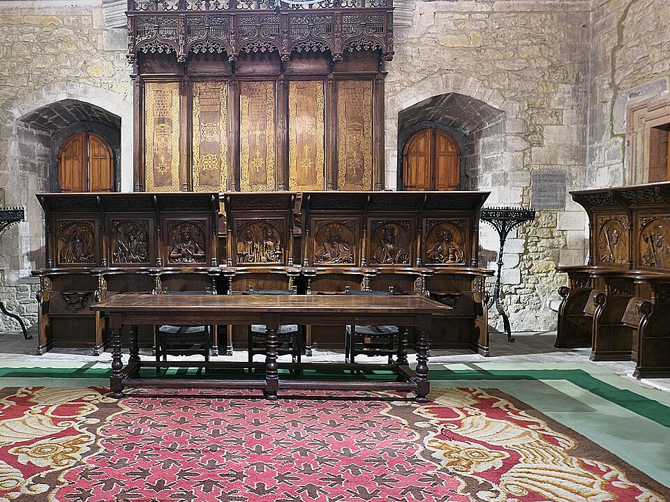 Gothic choir stalls from Oviedo Cathedral preserved in the Chapter House