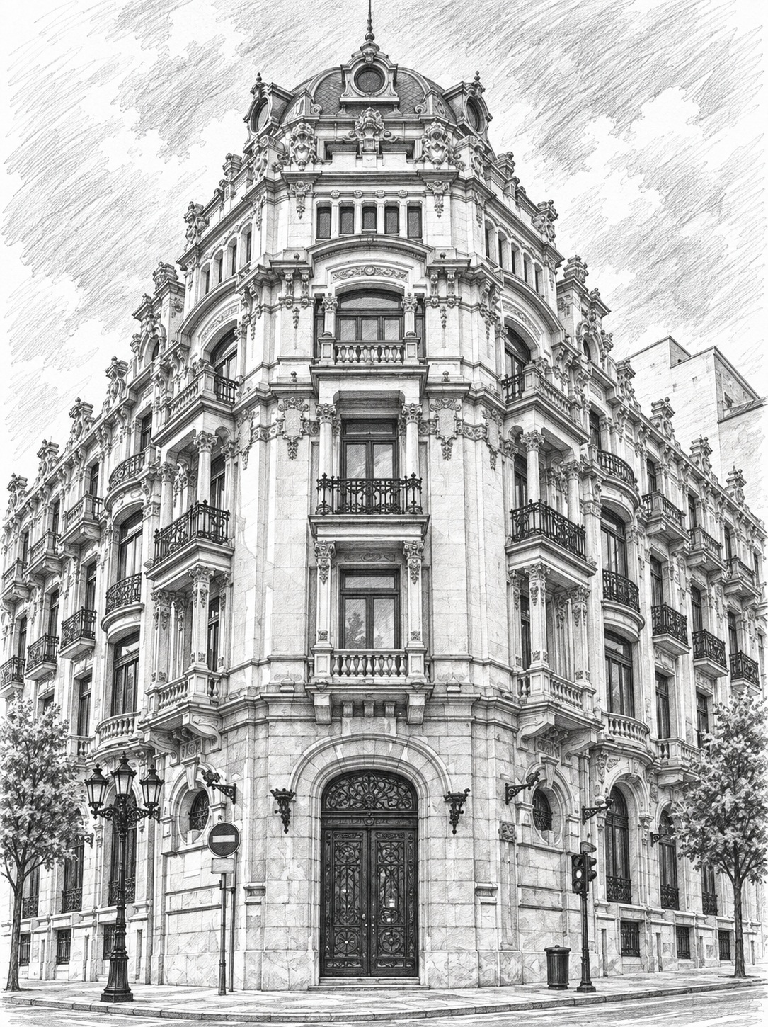 Former Círculo Mercantil of Oviedo on Marqués de Santa Cruz Street