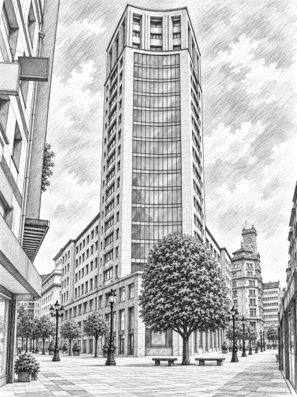 La Jirafa building in Oviedo