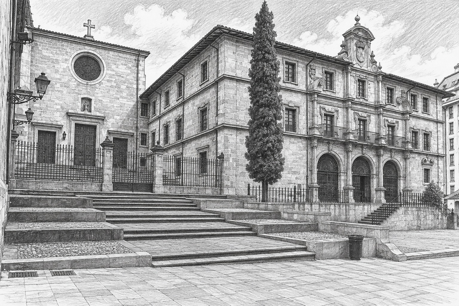 Monastère de San Pelayo à Oviedo, traditionnellement connu sous le nom de Las Pelayas