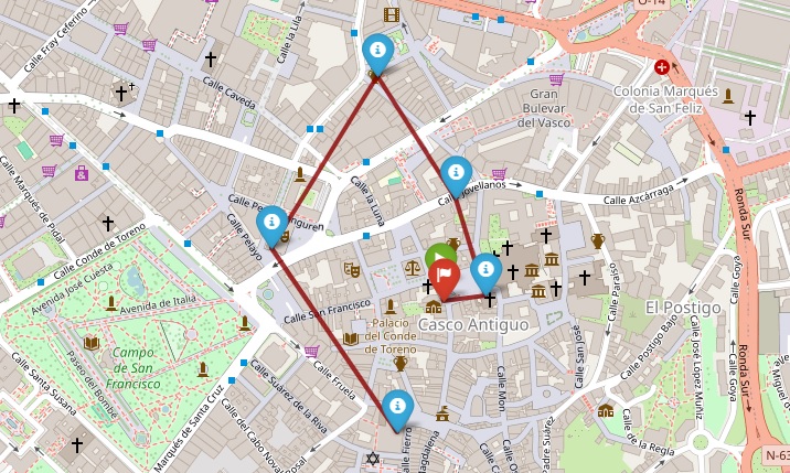 Mapa interactivo de la ruta medieval por Oviedo