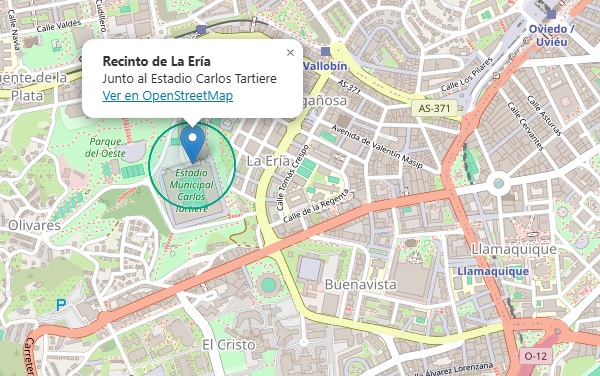 Miniatura del mapa del Recinto de La Ería en Oviedo