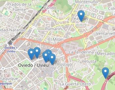 Mapa de actividades Noche Blanca Oviedo