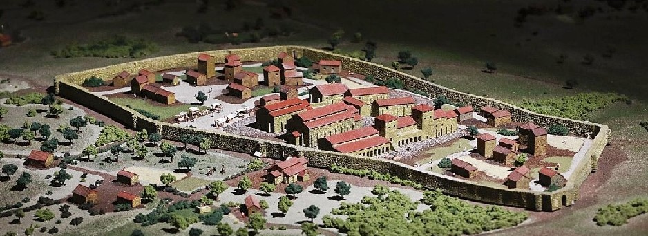 Recreación artística de Oviedo en el siglo IX como capital del Reino de Asturias