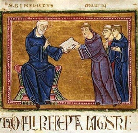 Fragmento de la Regla Benedictina que seguían los monjes fundadores