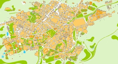 Mapa detallado de la parroquia urbana de Oviedo